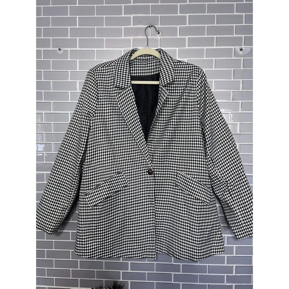Houndstooth Oversized Blazer - Size XL - Classic Style - EUC